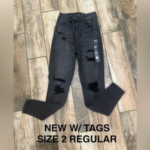 American Eagle Outfitters Black Ripped Skinny Jeans